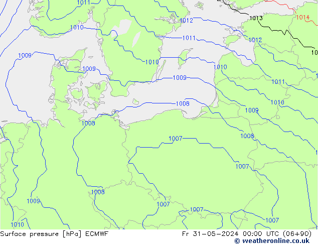 приземное давление ECMWF пт 31.05.2024 00 UTC