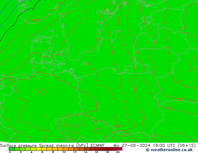 ciśnienie Spread ECMWF pon. 27.05.2024 18 UTC