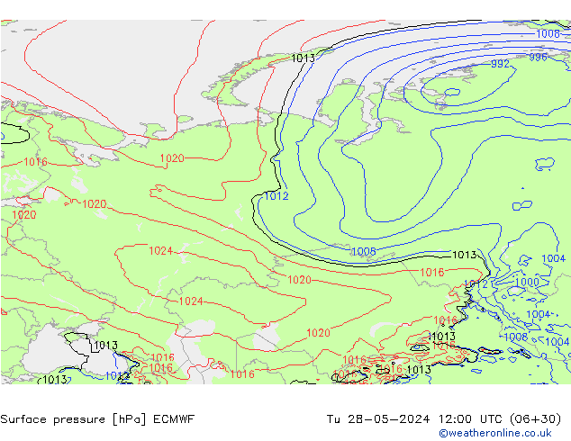 Surface pressure ECMWF Tu 28.05.2024 12 UTC