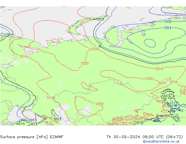 Yer basıncı ECMWF Per 30.05.2024 06 UTC