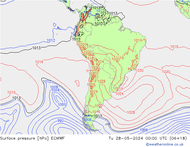 приземное давление ECMWF вт 28.05.2024 00 UTC