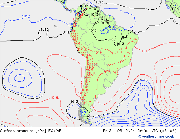 приземное давление ECMWF пт 31.05.2024 06 UTC