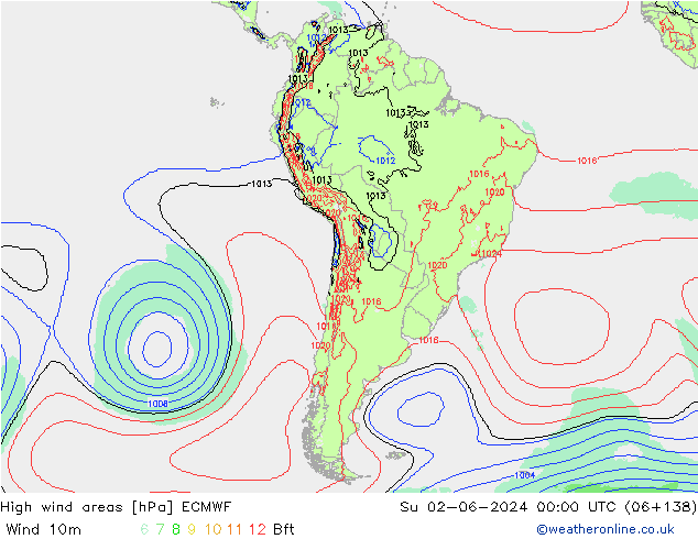 High wind areas ECMWF dim 02.06.2024 00 UTC