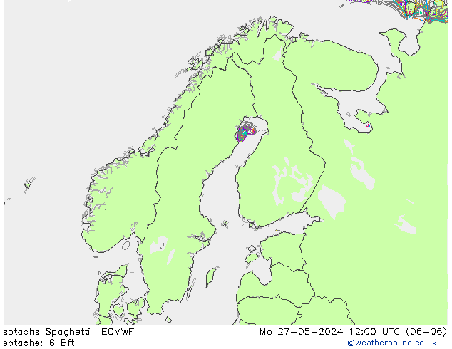 Isotachs Spaghetti ECMWF Mo 27.05.2024 12 UTC