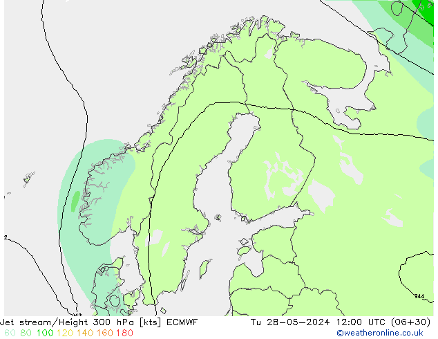 Straalstroom ECMWF di 28.05.2024 12 UTC
