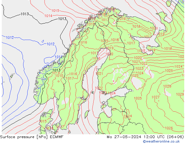 pression de l'air ECMWF lun 27.05.2024 12 UTC