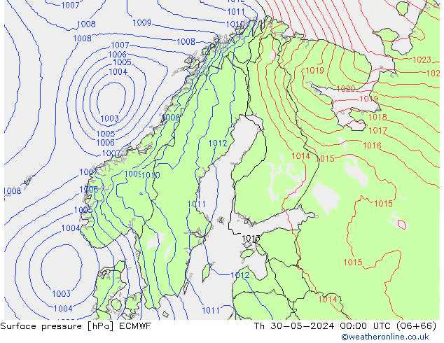 ciśnienie ECMWF czw. 30.05.2024 00 UTC