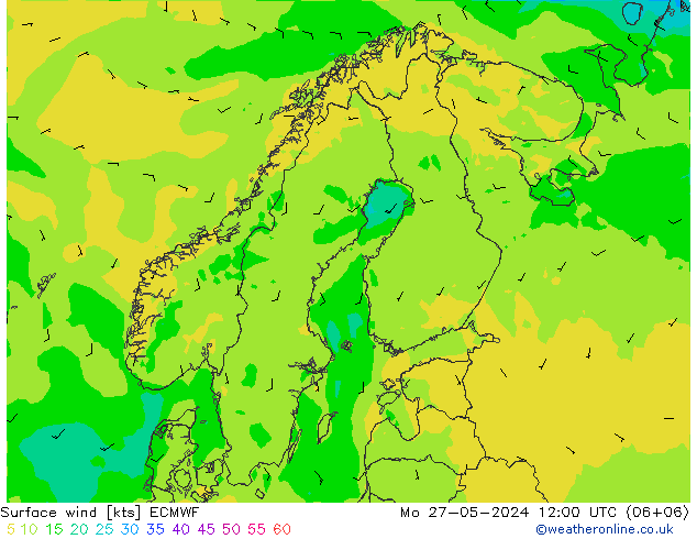 Vento 10 m ECMWF Seg 27.05.2024 12 UTC