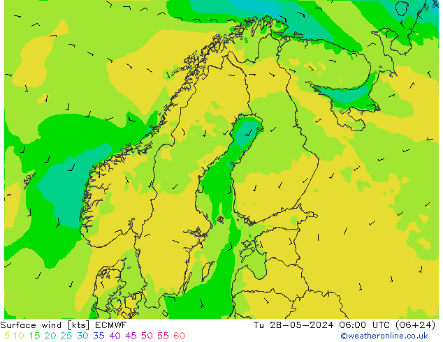 Vento 10 m ECMWF Ter 28.05.2024 06 UTC