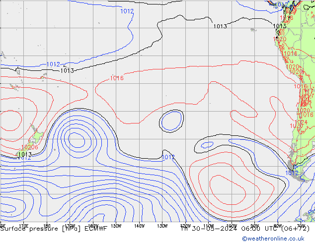 приземное давление ECMWF чт 30.05.2024 06 UTC