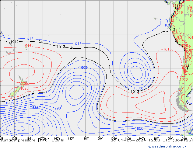 Luchtdruk (Grond) ECMWF za 01.06.2024 12 UTC