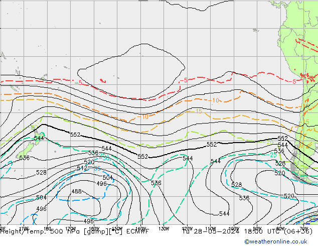 Yükseklik/Sıc. 500 hPa ECMWF Sa 28.05.2024 18 UTC