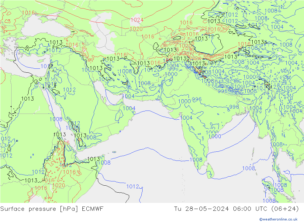 Presión superficial ECMWF mar 28.05.2024 06 UTC