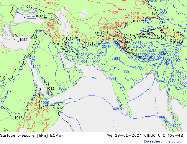 ciśnienie ECMWF śro. 29.05.2024 06 UTC