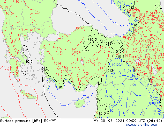 Surface pressure ECMWF We 29.05.2024 00 UTC