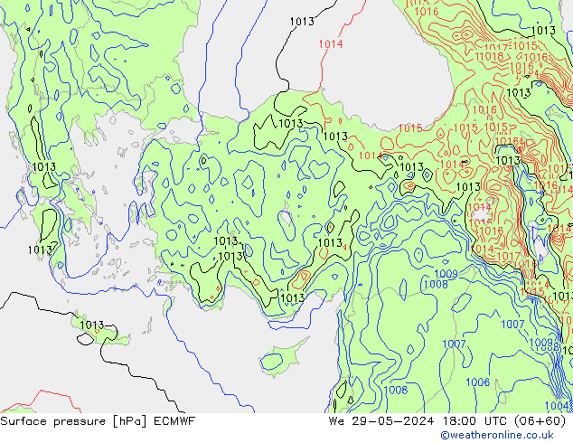 Pressione al suolo ECMWF mer 29.05.2024 18 UTC