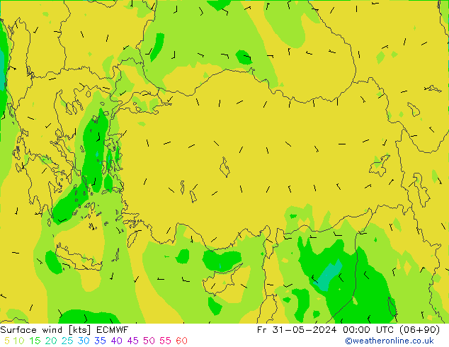 Wind 10 m ECMWF vr 31.05.2024 00 UTC