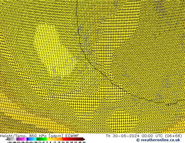 Height/Temp. 850 hPa ECMWF czw. 30.05.2024 00 UTC