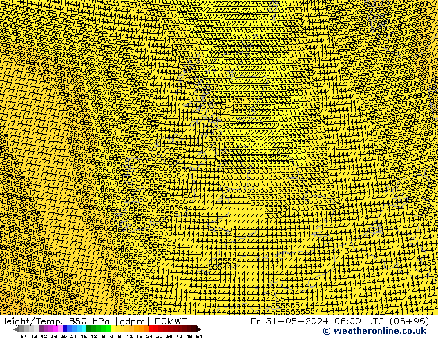 Height/Temp. 850 hPa ECMWF Fr 31.05.2024 06 UTC