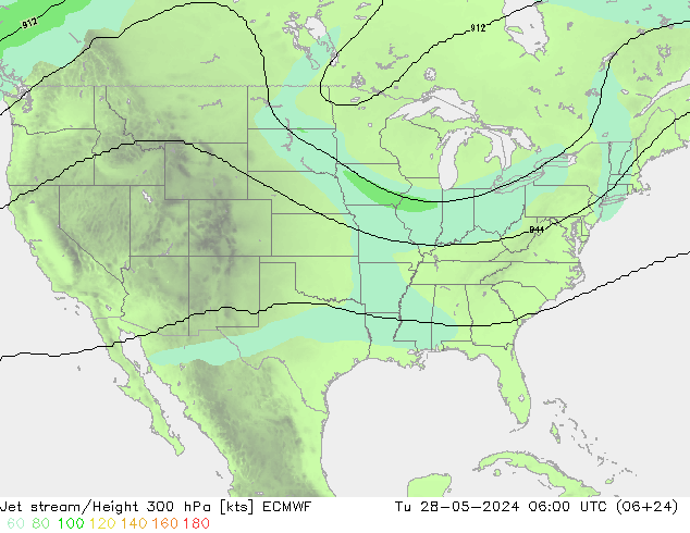 Jet stream ECMWF Ter 28.05.2024 06 UTC