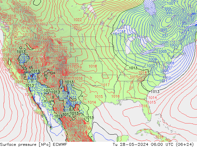 Pressione al suolo ECMWF mar 28.05.2024 06 UTC