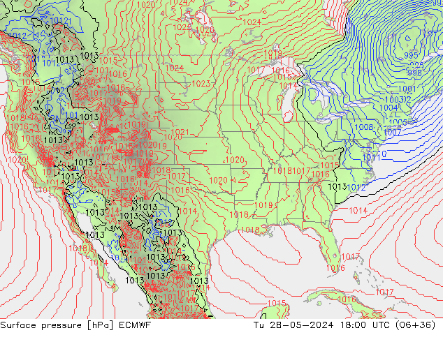 приземное давление ECMWF вт 28.05.2024 18 UTC