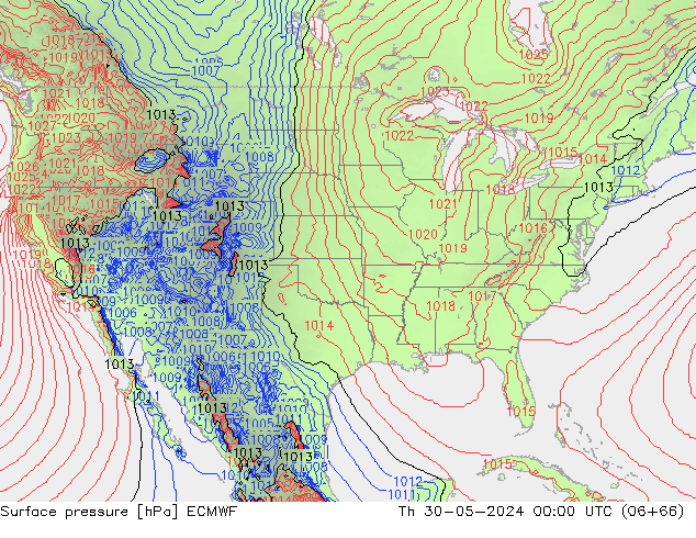 ciśnienie ECMWF czw. 30.05.2024 00 UTC