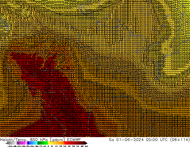 Yükseklik/Sıc. 850 hPa ECMWF Cts 01.06.2024 00 UTC