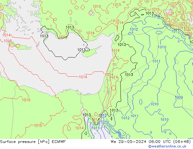 Surface pressure ECMWF We 29.05.2024 06 UTC