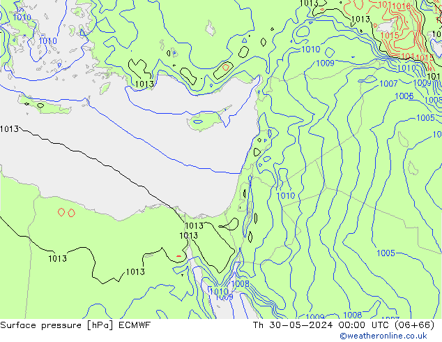 Atmosférický tlak ECMWF Čt 30.05.2024 00 UTC