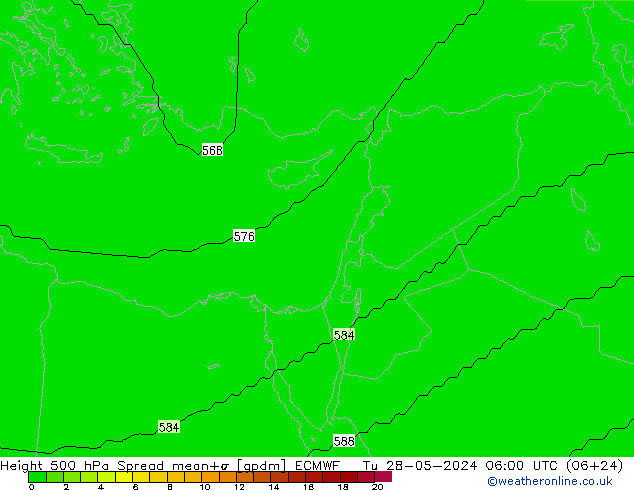 Height 500 hPa Spread ECMWF Tu 28.05.2024 06 UTC