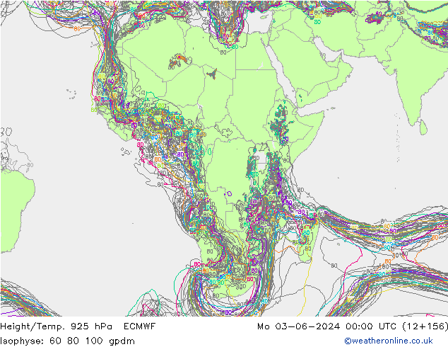 Yükseklik/Sıc. 925 hPa ECMWF Pzt 03.06.2024 00 UTC