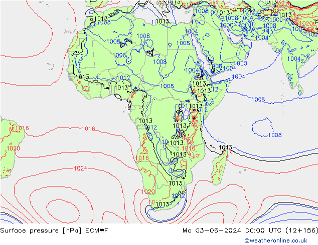 Yer basıncı ECMWF Pzt 03.06.2024 00 UTC