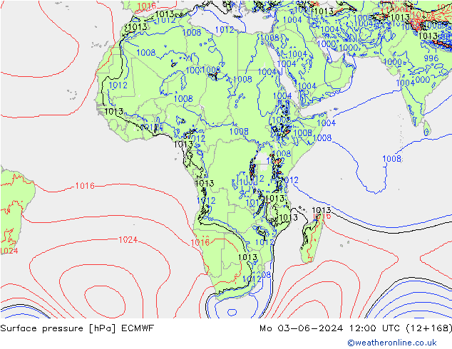 Yer basıncı ECMWF Pzt 03.06.2024 12 UTC