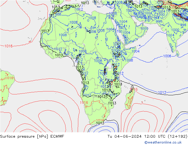 Presión superficial ECMWF mar 04.06.2024 12 UTC