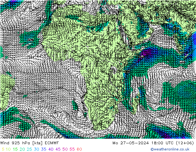 Wind 925 hPa ECMWF Po 27.05.2024 18 UTC
