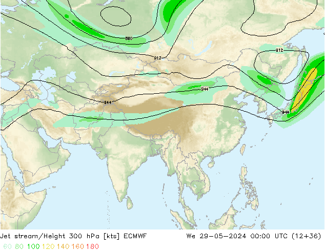 Corriente en chorro ECMWF mié 29.05.2024 00 UTC