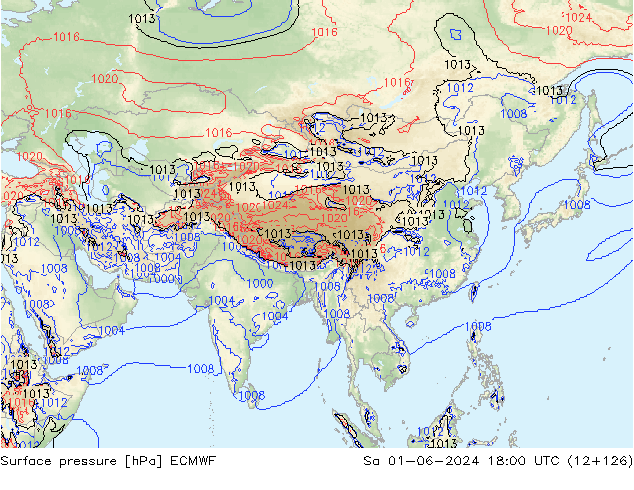 ciśnienie ECMWF so. 01.06.2024 18 UTC