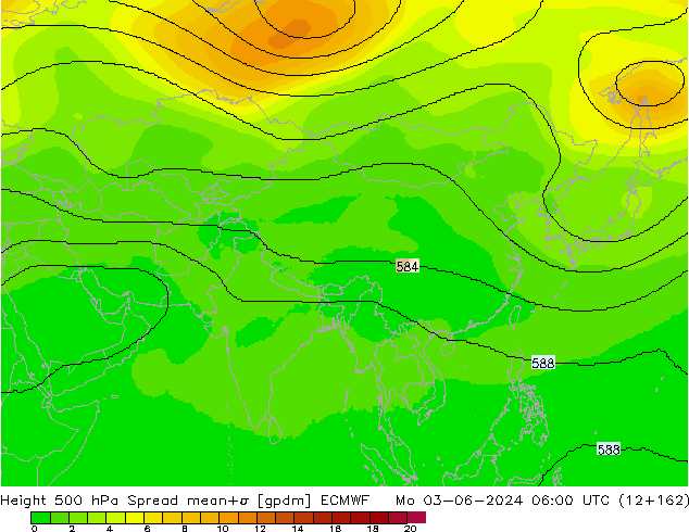 Height 500 hPa Spread ECMWF Po 03.06.2024 06 UTC