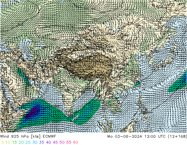 Wind 925 hPa ECMWF Po 03.06.2024 12 UTC