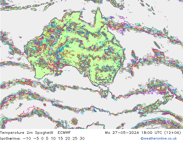 Temperaturkarte Spaghetti ECMWF Mo 27.05.2024 18 UTC