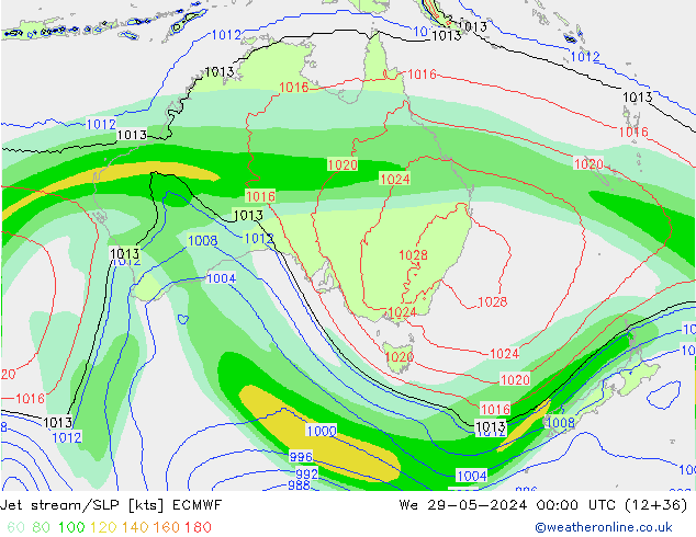 Jet Akımları/SLP ECMWF Çar 29.05.2024 00 UTC