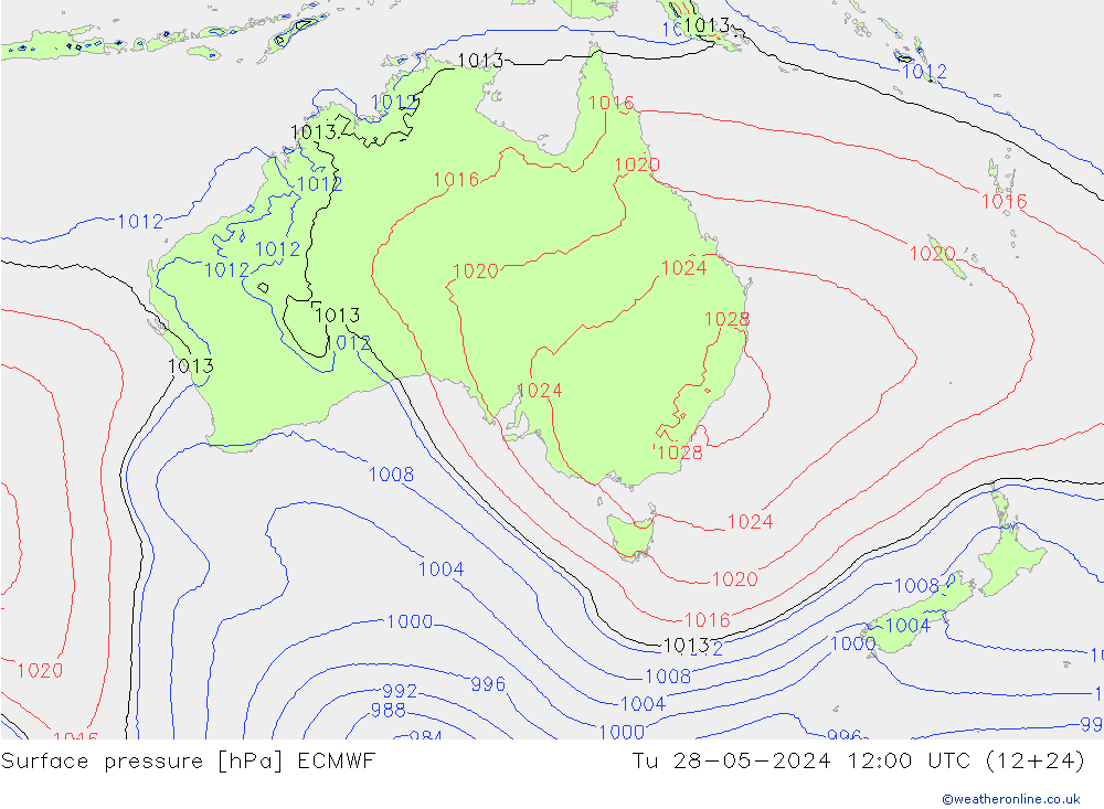 Surface pressure ECMWF Tu 28.05.2024 12 UTC