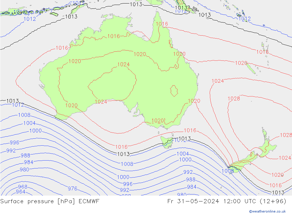 приземное давление ECMWF пт 31.05.2024 12 UTC