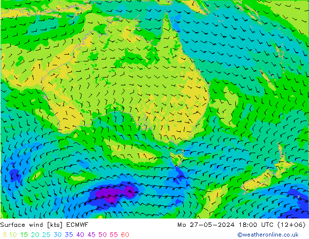 Bodenwind ECMWF Mo 27.05.2024 18 UTC