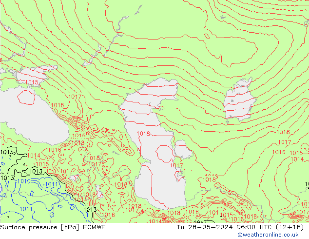 Yer basıncı ECMWF Sa 28.05.2024 06 UTC