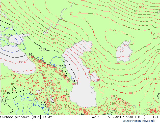 pression de l'air ECMWF mer 29.05.2024 06 UTC