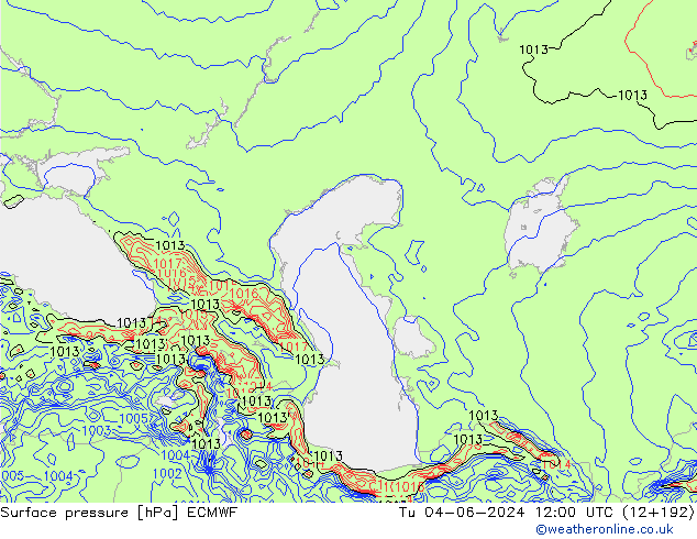 Yer basıncı ECMWF Sa 04.06.2024 12 UTC