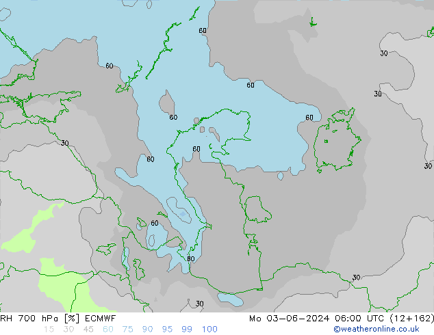 700 hPa Nispi Nem ECMWF Pzt 03.06.2024 06 UTC