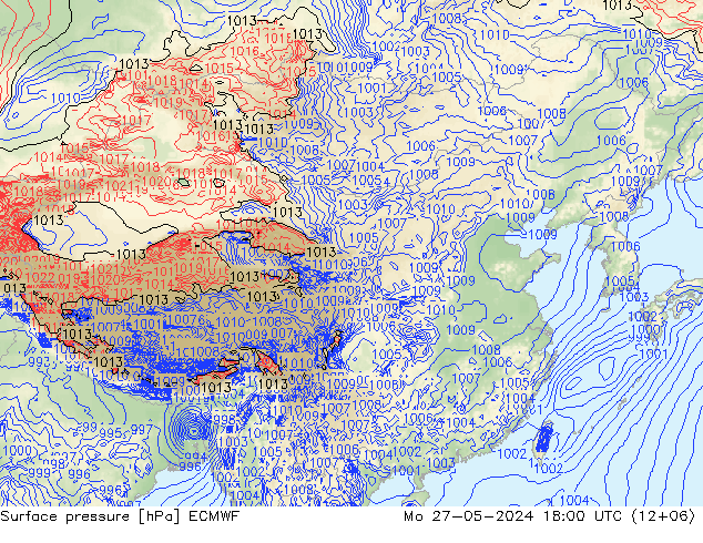 pression de l'air ECMWF lun 27.05.2024 18 UTC